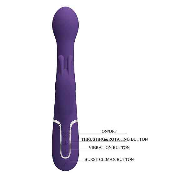 Вібратор з ротацією і поштовхами Pretty Love Dejon dark Purple фіолетовий Sex Aura Київ