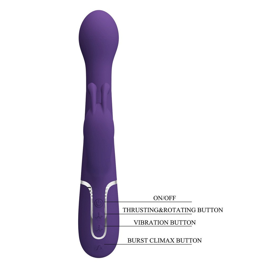 Вібратор з ротацією і поштовхами Pretty Love Dejon dark Purple фіолетовий Sex Aura Київ - фото 2