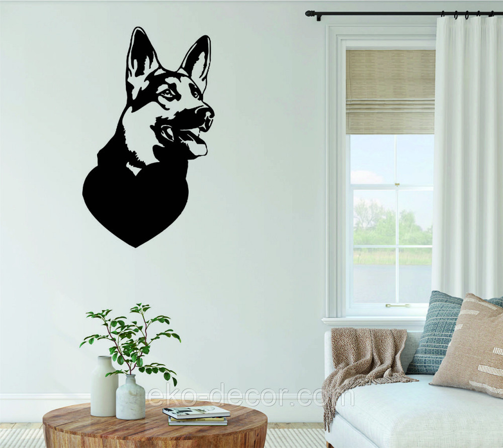 Декоративное настенное Панно «Овчарка», Декор на стену 90*53 см, Черный Киев - изображение 2