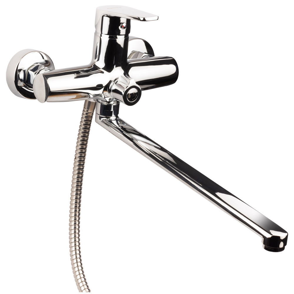 Смеситель s30 Ø35 для ванны излив прямой 350мм дивертор встроенный картриджный AQUATICA (9730220) Киев - изображение 1