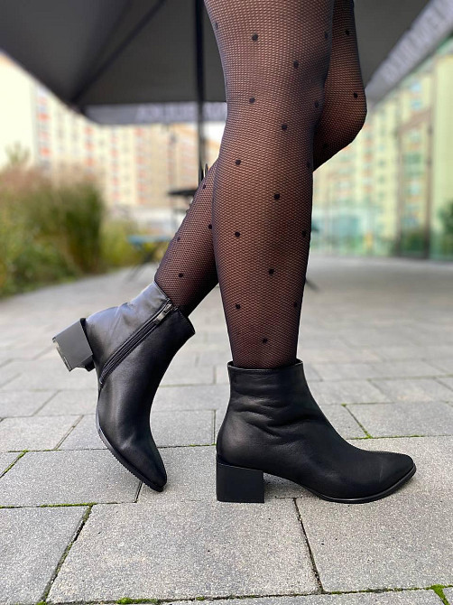 Черевики жіночі No brend 4057 чорні (весна-осінь, шкіра натуральна) (6126) Коломыя - изображение 4