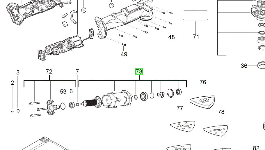 Ремкомплект гайкокрута - двигун в зборі/Milwaukee Одеса - фото 1