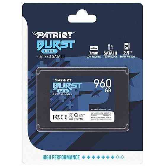 Накопичувач SSD Patriot Burst Elite 960GB 2.5" 7mm SATAIII TLC 3D Київ