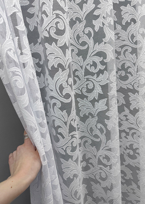 Тюль VR-Textil 639т Жаккард Премиум Белый 400х250 см (42-0953) Киев - изображение 6
