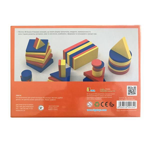 Набір для навчання Viga Toys Логічні блоки Дьенеша (56164U) Харків - фото 5