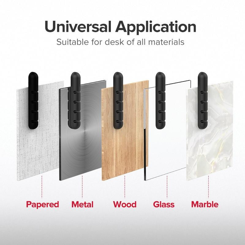 Органайзер тримач для кабелів Ugreen LP114 для 7 проводів (Чорний) Николаев - изображение 8