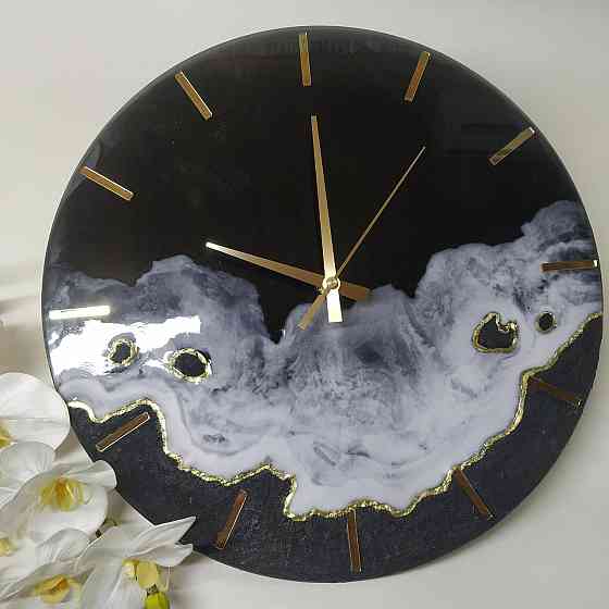 Часы настенные 40 см из эпоксидной смолы ручной работы Днепр