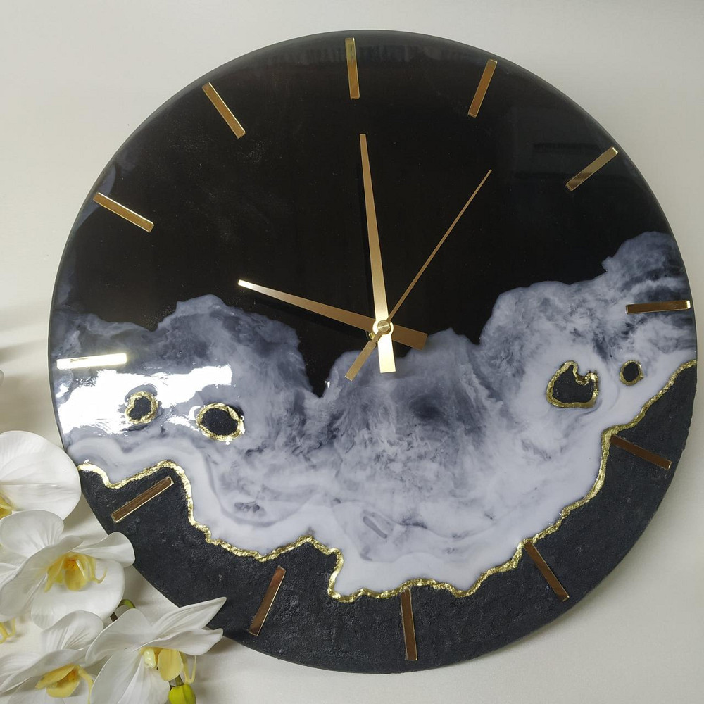 Часы настенные 40 см из эпоксидной смолы ручной работы Днепр - изображение 2