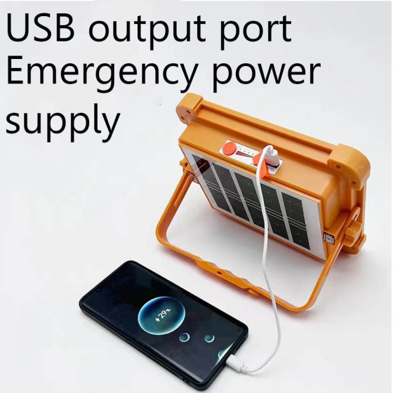 Акумуляторний прожектор із сонячною панеллю та PowerBank (2400 мАг): кемпінговий LED ліхтар Type-C для дому Одеса