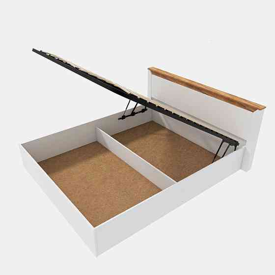 Кровать двуспальная Эверест Нордик-1600 (подъемный механизм) 160х200 см Белый + Дуб крафт золотой (DTM-5559) Днепр