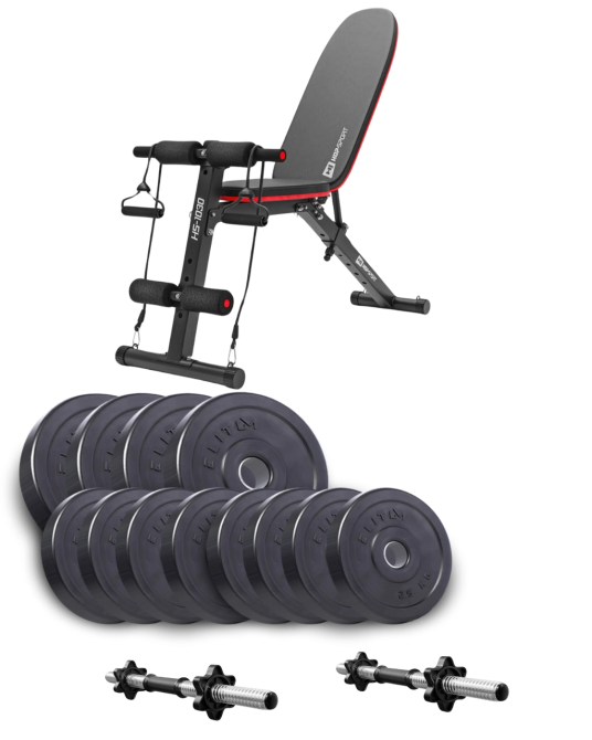 Набір Elitum Titan гантелі 2х21кг з лавою HS-1030 F Киев - изображение 1