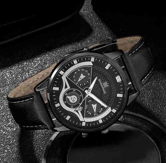 Подарочный набор для мужчин: наручные часы с 2 ориг. браслет - диам 4,1см, длин 24см, шир рем 2см, без коробки Киев