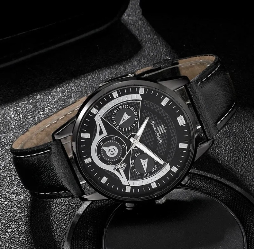 Подарочный набор для мужчин: наручные часы с 2 ориг. браслет - диам 4,1см, длин 24см, шир рем 2см, без коробки Киев - изображение 6