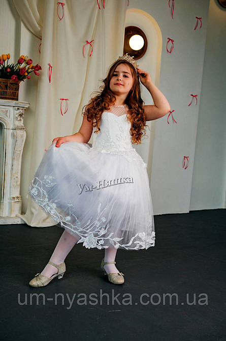 Длинное нарядное платье 3Д-кружево на 6-8 лет Кривой Рог - изображение 10