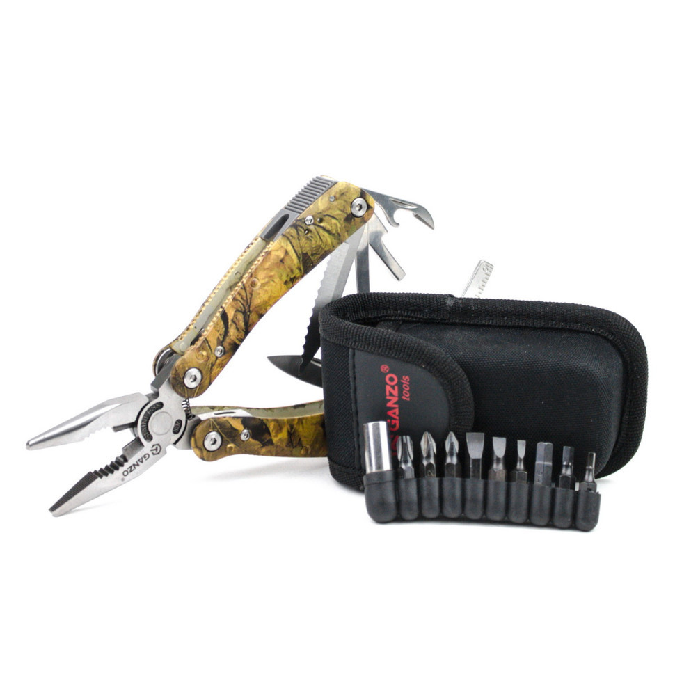 Мультитул Ganzo G107, (16.5 см) 22 функції, камуфляжний + біти та чохол Київ - фото 8