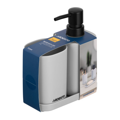 Набір для ванної кімнати Ardesto Vigor 3 предмети Сірий 380 мл (ARHB3106GB) Вінниця - фото 4