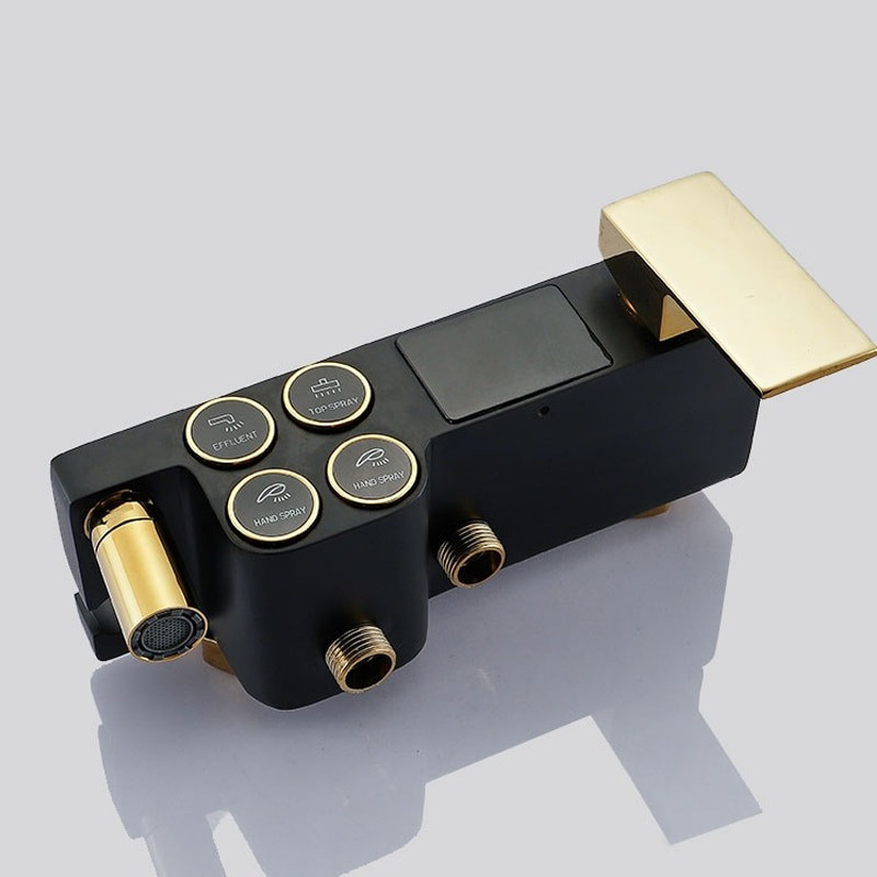 Душевая система хром черный золото,термостатический набор для душа-4 функции (823213437) Киев - изображение 8