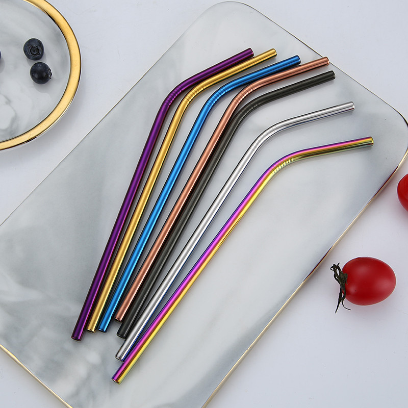 Еко-соломинки з металу 4 шт, рожеве золото Київ - фото 1