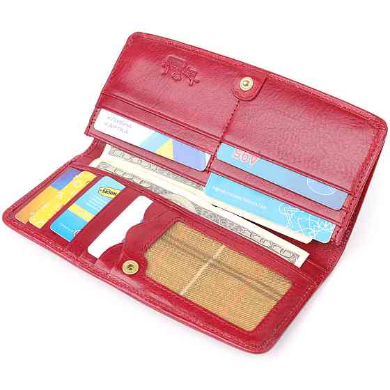 Стильный женский бумажник из глянцевой натуральной кожи Tony Perotti 20895_1 (2701Z rosso) Красный Киев