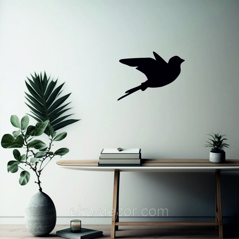 Декоративне настінне Панно «Пташка» Декор на стіну(ціна за 1шт) 30*21 см, Чорний Київ - фото 5