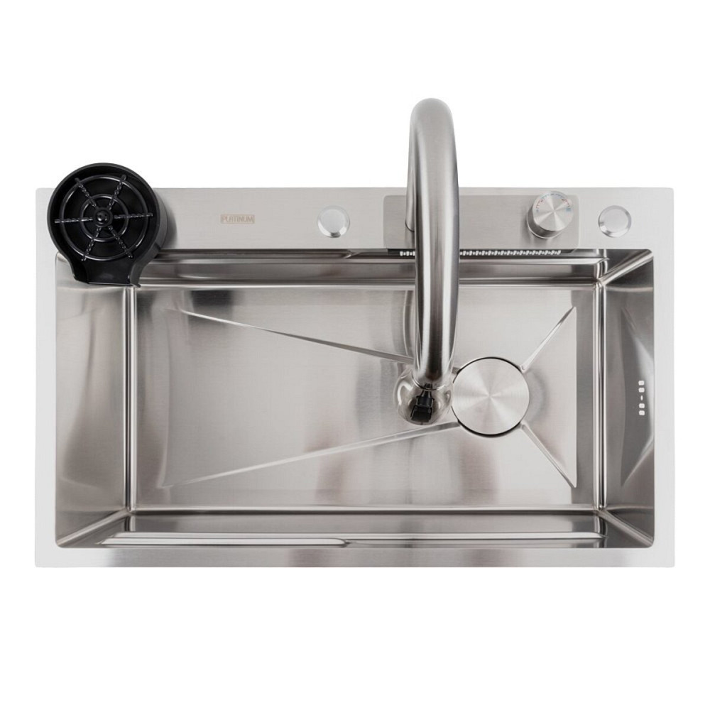 PLATINUM Кухонна мийка нержавійка CM 75*46A Platinum Handmade "Водоспад" Киев - изображение 8