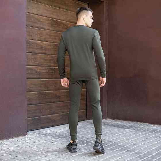 Чоловіча термобілизна зимова на флісі вологовивідна Pobedov Teplo хакі Київ