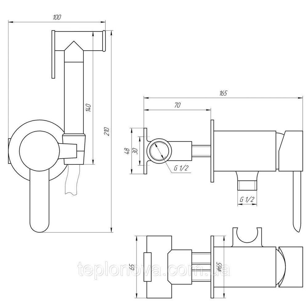 Змішувач гігієнічний TOPAZ CORSICA TC 16106-H48 Чернівці - фото 4
