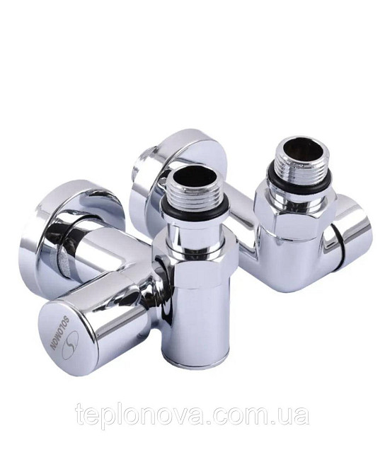Крани (під ТЕН) для рушникосушки Хром Solomon 1/2" Chrome Чернівці - фото 1