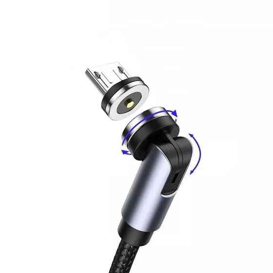 Магнітний кабель з наконечником UGreen Micro-USB для заряджання 540 Degree (Чорний, 1м) Николаев