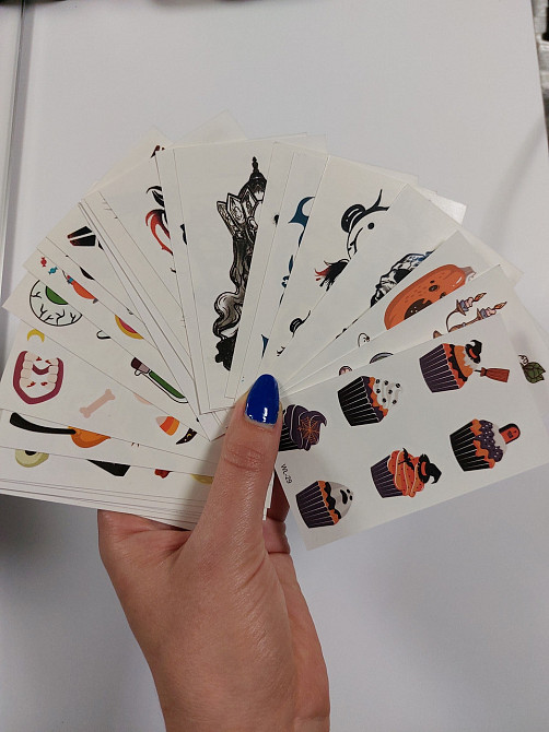 Тимчасові тату Хелловін одноразові 30 штук 10 на 6 см різнобарвний Київ - фото 1