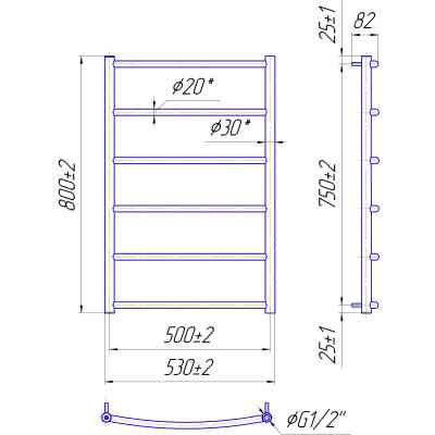 Сушарка для рушників MARIO Класік (1.1.0107.01.P) Вінниця