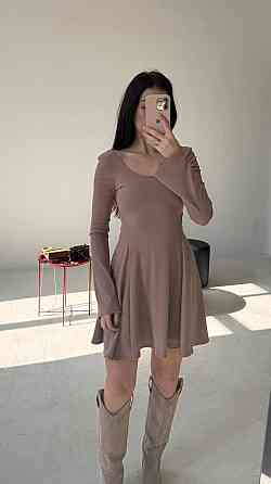 Жіноча стильна романтична сукня вільного крою з трикотажу в рубчик Моко, 46/48 Одеса