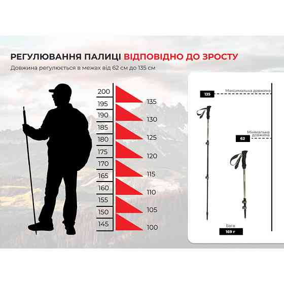 Трекінгові палиці 2шт Naturehike ST 03 7075 AL NH17D017-D, 3-сек. чорна Київ