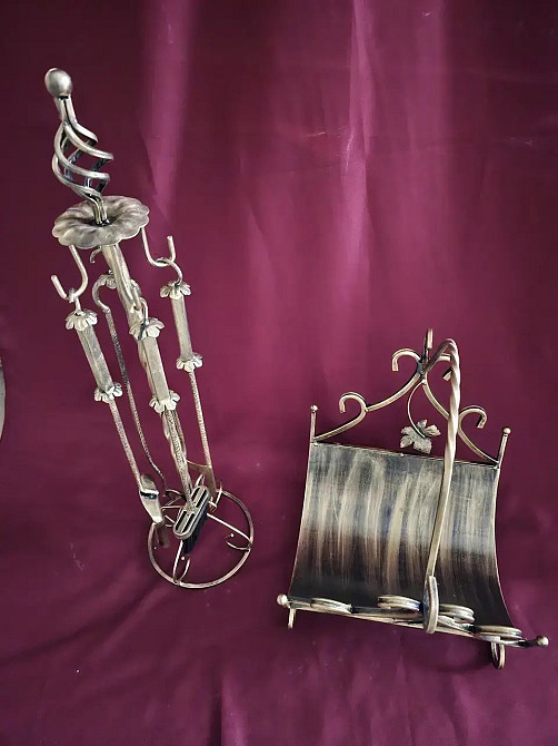 Кований набір для каміну K-008 (стійка, совок, щітка, кочерга, щипці) Київ - фото 2