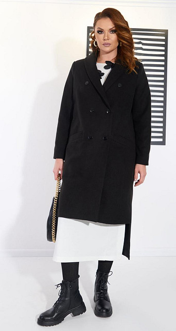 Стильное черное пальто (48) Киев - изображение 9