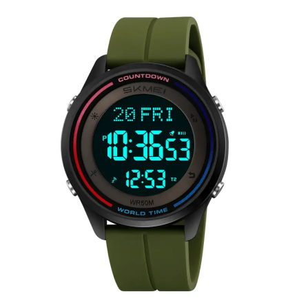 Годинник чоловічий наручний спортивний Skmei 2412 силіконовий з магнітною застібкою (Зелений) Вінниця