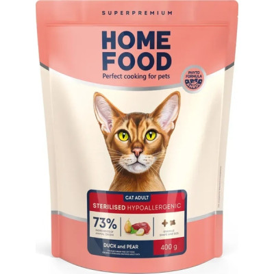 Сухий корм для кішок Home Food Grain-free hypoallergenic Suitable for exotic breeds з качкою та грушею 1.6 кг (4820235020231) Вінниця - фото 6