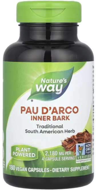 Пау Дарко Natures Way Pau D'Arco Inner Bark 180 раст капс Киев - изображение 3