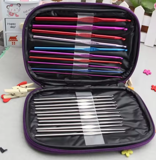 Набор алюминиевых крючков для вязания в чехле 22 шт Киев - изображение 3