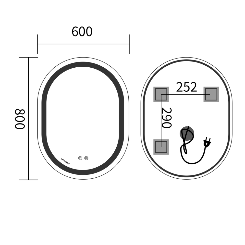 Дзеркало Mixxus Premium ELLIPSE MV05-80x60-REVERSE )   ( MP6642 ) 31101 Харьков - изображение 6