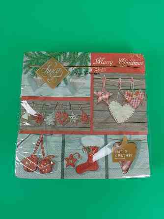 Салфетки бумажнае новогодние(ЗЗхЗЗ, 18шт)