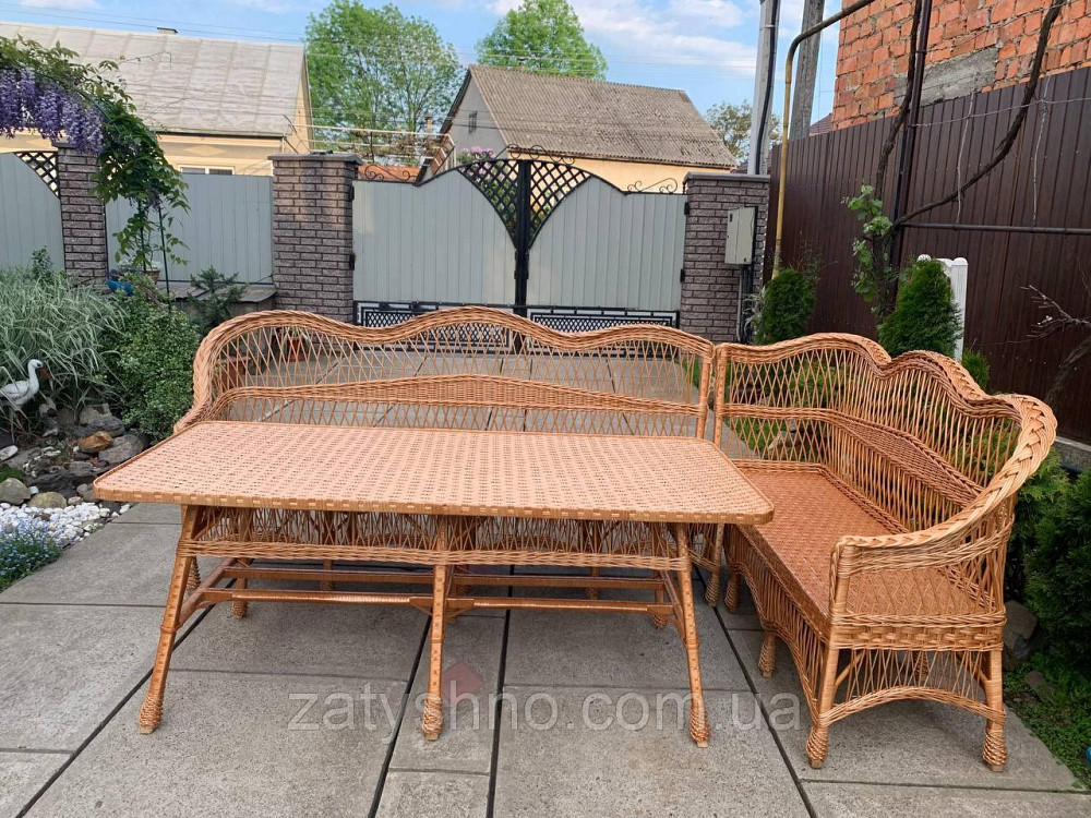 Плетені меблі з куточком із лози Київ - фото 4