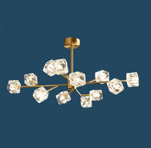 Світлодіодна люстра Кубик 8614 (Золота) на 12 плафонів Вінниця - фото 3
