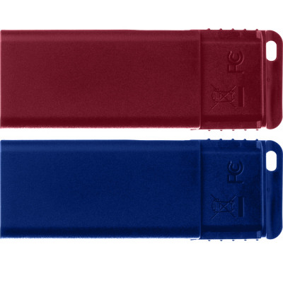 USB флеш накопитель Verbatim 2x32GB Store'n'Go Slider Red/Blue USB 2.0 (49327) Винница - изображение 2