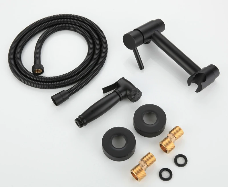 Змішувач для гігієнічного душу настінний Zerix SUS 222 BLACK чорний нержавійка модний дизайн (ZX4743) Чернівці - фото 3