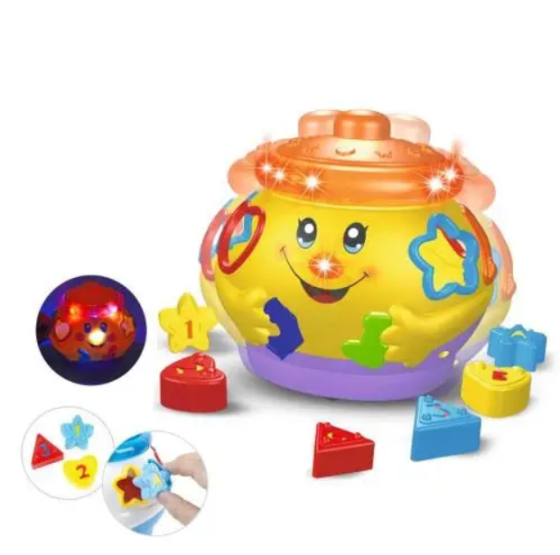 Сортер іграшка Limo Toy розвиваюча Музичний горщик Жовтий (0915 UA) Чернігів