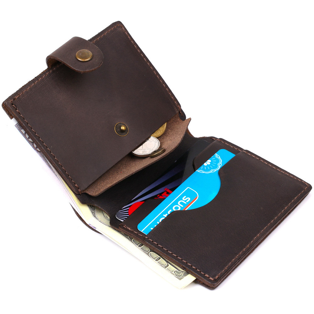 Кожаный мужской бумажник Shvigel 16475 Коричневый Киев - изображение 7