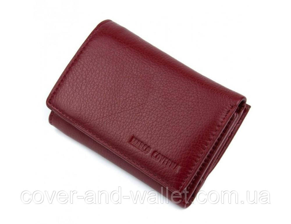 Маленький женский кожаный кошелёк бордового цвета на магнитах Marco Coverna 1419 Киев - изображение 2