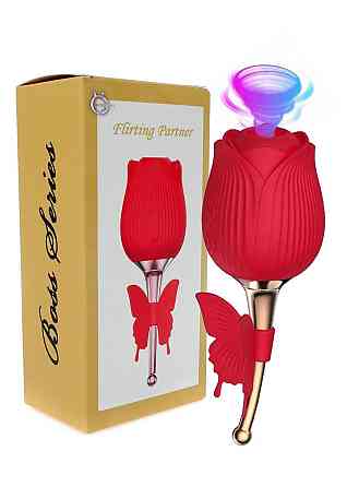 Вакуумный стимулятор клитора для женщин с вибрацией Boss Series Flirting Partner, красный Sex Aura Киев