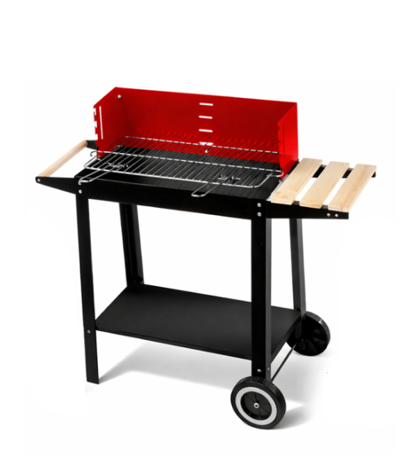Вугільний садовий мангал (гриль) на колесах з кришкою, решіткою, полицями та аксесуарами (Польща) Київ - фото 3